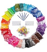 12730+ Loom Rubber Bands Refill Kit in 26 Color with 500 Clips,6 Hooks, Premium Bracelet Making K...