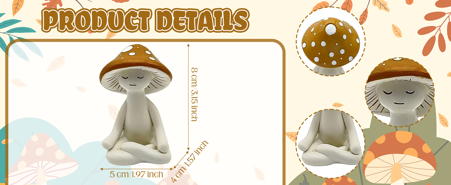 Meditation Mushroom Resin Statue