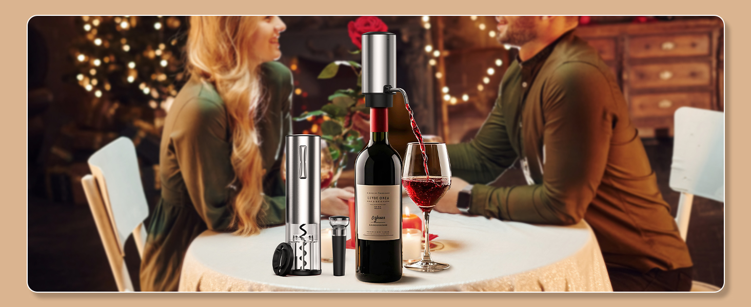 Electric Wine Opener Set, 4 in 1 Electric Wine Bottle Opener
