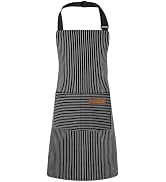 XLSXEXCL Stripes Kids Apron, Kids Cooking Aprons with 2 Pockets, Cute Kids Aprons for Cooking for...