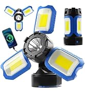 Tresda 4000LM Rechargeable LED Work Light with Magnetic Base, 360° Illumination & 5 Light Modes -...