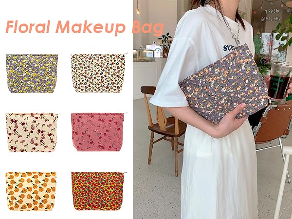 floral makeup bag