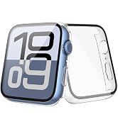 JULK 2 Pack Tempered Glass Case Compatible for Apple Watch Series 11 (2025) Series 10 42mm, Hard ...