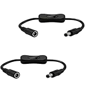 IMIYORE DC Power Extension Cord 5.5mmx2.1mm Male to Female with Switch 12 5A DC Connector Black f...