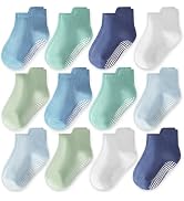 Bearbay Non-Slip Baby Toddler Ankle Socks Neutral Essentials for Boys Girls | Full-Sole Grips for...