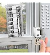 BMEWKOS Window Locks, 16 Sets Sliding Window Locks with Key, Easy to Install Vertical & Horizonta...