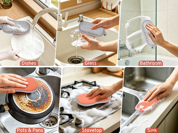 sponges for dishes Glass Bathroom Pots & Pans Stovetop Sink