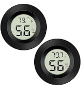 Thlevel 2-Pack Mini Digital Thermometer Hygrometer Indoor Room LCD Reptile Monitor Humidity Meter...