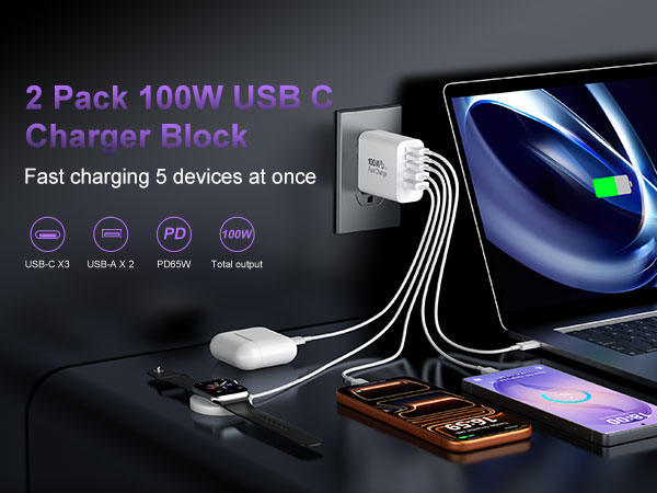 65w 100w usb c fast charger block cube type c charging blocks S26 ultra MacBook pro wall plug