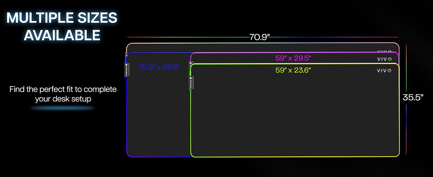 RGB DESK PAD LED DESK PAD FULL DESK PAD LIGHTED RGB FULL SIZE DESK PAD EXTRA LARGE LED MOUSE PAD