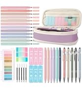 39PCS Aesthetic School Supplies with Cute Pencil Case, 5X Ballpoint Pens with Stylus Tip, 12X Pas...