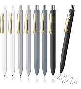 Piochoo Ballpoint Pens,8pcs Black Ink Pens,0.7mm Retractable Pen,Medium Point Pen Set for Men & W...