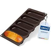 LURCH Germany Hot Dog Buns Mold | Silicone Non-stick Flexiform Baking Pan | 6-inch Hotdog shaped ...