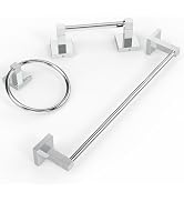 RUACQ 3 Pieces Bathroom Hardware Set, SUS 304 Stainless Steel Toilet Paper Holder, Towel Ring, 18...
