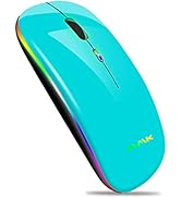 Wireless Bluetooth Mouse for Laptop, Rechargeable Mouse 2.4G USB Optical Wireless Mouse, LED Slim...