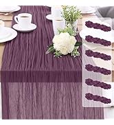 Cheesecloth Table Runner 10FT (35x120 Inch) - 6 Pack Dusty Purple Boho Gauze Fabric Cheese Cloth ...