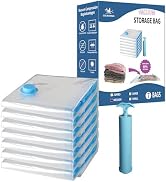 7 Pack Medium Space Saver Vacuum Storage Bags for Clothing Travel, Vacuum Seal Compression Bags f...