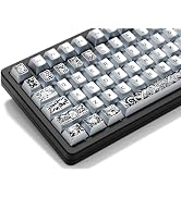 Womier PBT Keycaps with Metal Paint, Cherry Profile Keycaps, Custom Keycaps | 124-Key Silver Retr...