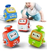 iPlay, iLearn Press to Go Robot Car Toys for Toddlers 1-3, Baby Push Go Friction Race Cars for 12...