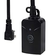 Outdoor Smart WiFi Plug, HBN Heavy Duty Wi-Fi Timer with One Grounded Outlet, Wireless Remote Con...