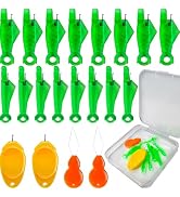 20 pcs Needle Threader Set: Fish Type for Sewing Machines (Compatible Only with Side-Threading Ma...