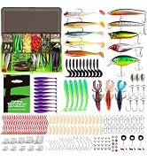FONMANG Fishing lures-2026 New Fishing Lure kit for Bass Trout,Tackle Box with Tackle Included, F...