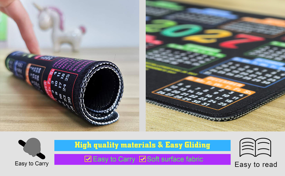2027 Calendar Mouse pad with Stitched Edge