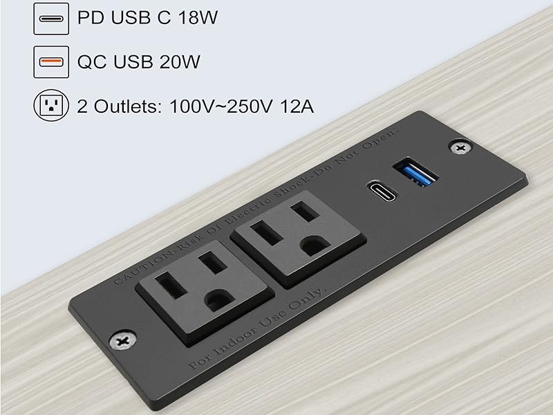 Recessed Power Strip USBC Fast Charge