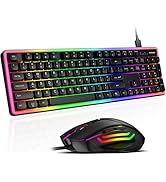 memzuoix Wired RGB Keyboard and Mouse Combo (Black)
