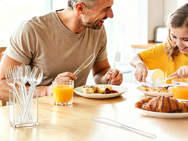 Disposable Plastic Silverware Set for Home Use