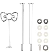 Happy Will 3 Tier 14" Heavy Metal Cake Stand Holder Fruit Plate Stand Fitting Hardware Rod (Silve...