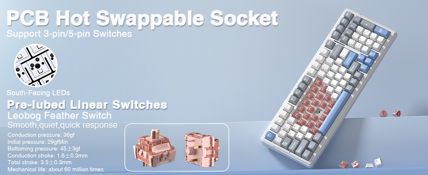 wireless mechanical keyboard gaming keyboard silent keyboard quiet mechanical keyboard