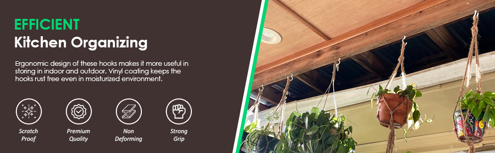 etoolia ceiling hooks is made with galvanized steel and vinyl coated