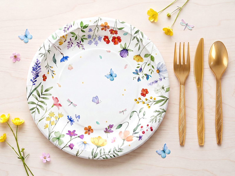 wildflower paper plate