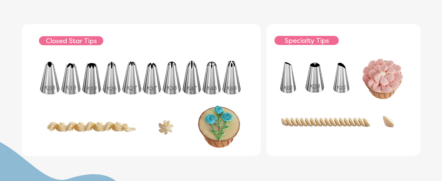 piping bags and tips set