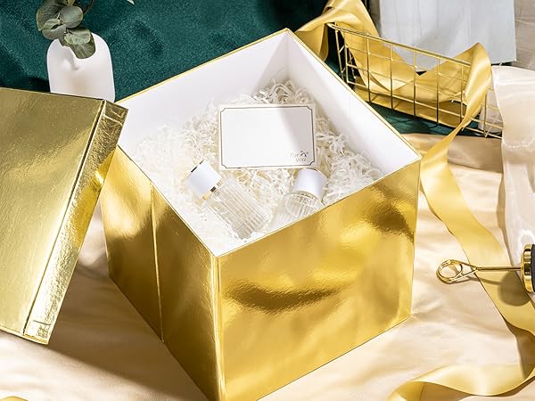 Gold Metallic Birthday Gift Box