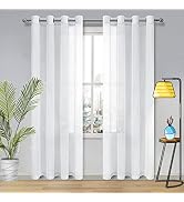 SpaceDresser Grommet Sheer Voile Window Curtain,2 Panels Grommet Drapes for Kitchen, Bedroom and ...