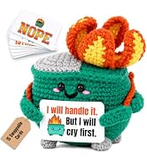 OASSIE Coworker Gifts Emotional Support Crochet Dumpster Fire with 15 Cards | Funny Employee Gift...