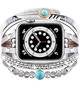 VISOOM Band For Apple Watch Bands Women 42mm(S10) 41mm 40mm 38mm,Posh Multilayer Fashion Handmade...