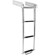 Amarine Made 3 Step Ladder Under Platform Sliding Ladder Stainless Steel 316 Spring Loaded Latch ...