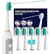 Replacement Heads for Waterpik Sonic Fusion 2.0, Extra-Large Size Flossing Toothbrush Head fit fo...