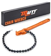 Mutt Tools 12 Inch Chain Wrench – Fits 1-1/2” to 6” Pipes and Filters - Chain Oil Filter Wrench f...
