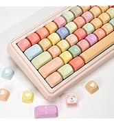 YMKPVR KBDiy Rainbow Candy Soft Macaron Pastel Keycaps Set, 133 Keys PBT Sublimation Custom keyca...