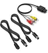 2 Pcs 6Ft Controller Extension Cable and Audio Video RCA AV Cable for Gamecube,Controller Extensi...