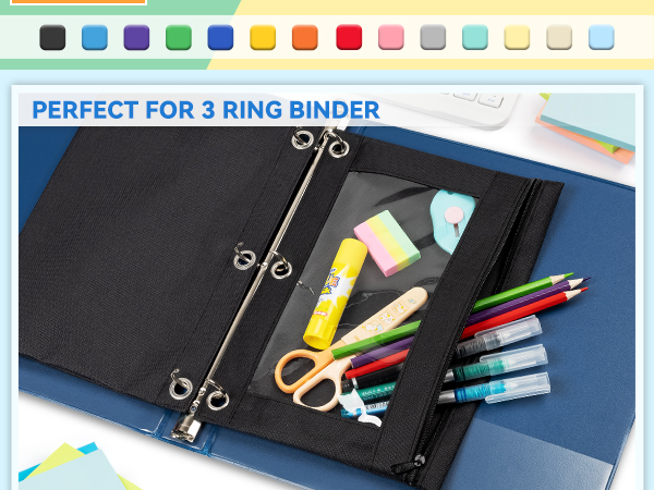 3 ring pencil pouch