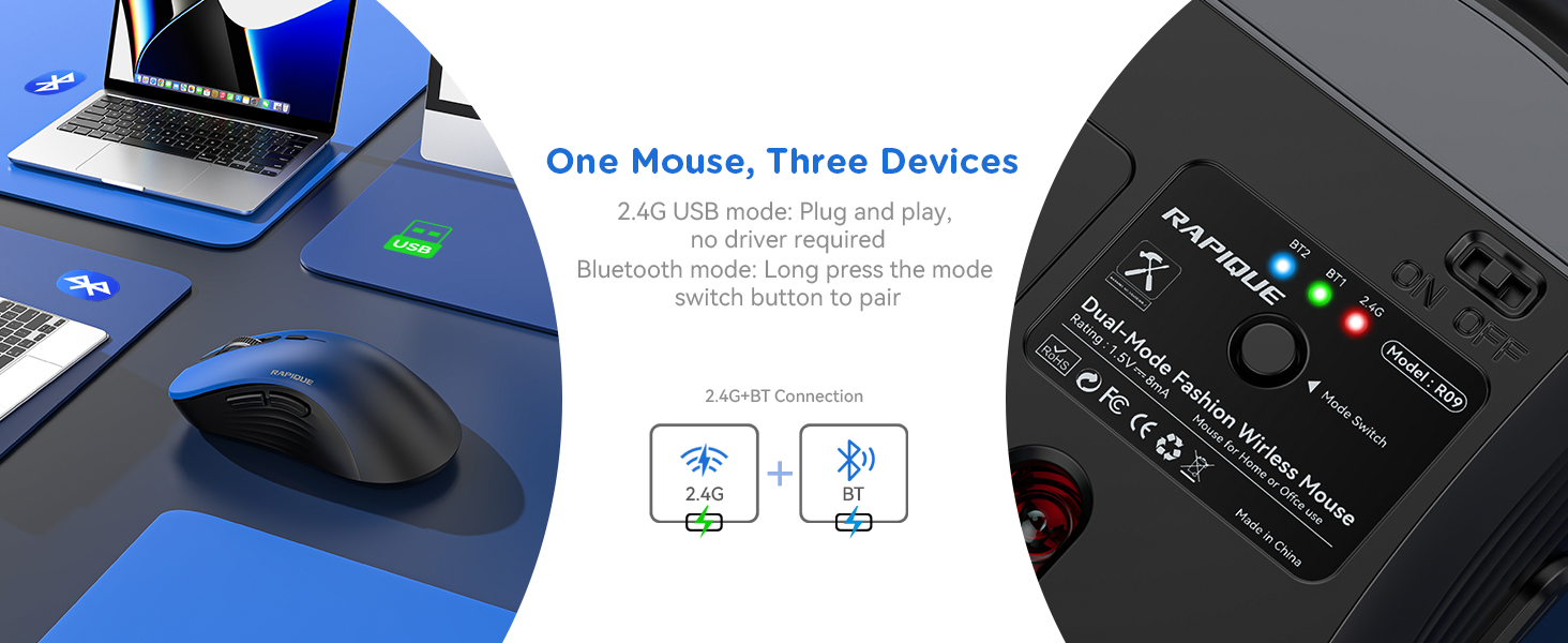 RAPIQUE R09 Bluetooth Wireless Mouse