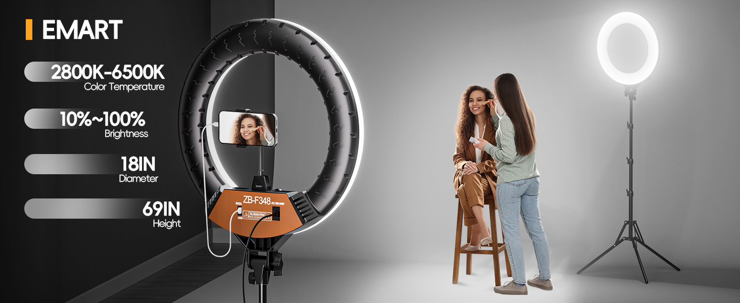 18inch ring light with bluetooth