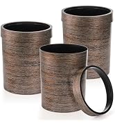 Noamus 3 Pack Vintage Small Trash Can, 1.7 Gallon Plastic Round Wastebasket, Hipsteen Retro Style...