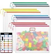 YOPCDJ 12pcs Mesh Zipper Pouch Bags, A4 Puzzle Bag (12 Colors, 12 Packs) for Organizing, Classroo...