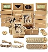RYKOMO 60 PCS Soap Boxes for Homemade Soap 3.55 X 2.4 X 1.2 Inch Small Soap Packaging Boxes Kraft...